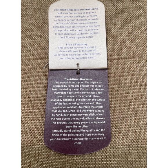 Anuschka Hand painted Leather Zip Bag Cosmetic Bag Clutch Paisley SOU48GJM-U - Picture 10 of 10